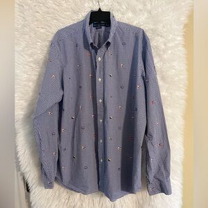Ralph Lauren Classic Fit Men’s Embroidered Nautical Signal Flags Shirt-XXL